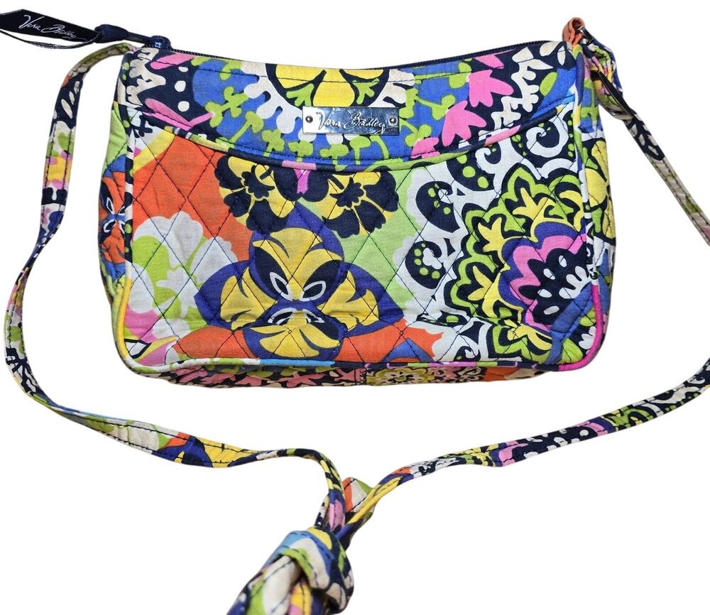 Vera Bradley Crossbody Rio Multi Color Spring Summer Zip Closure One Side Pocket